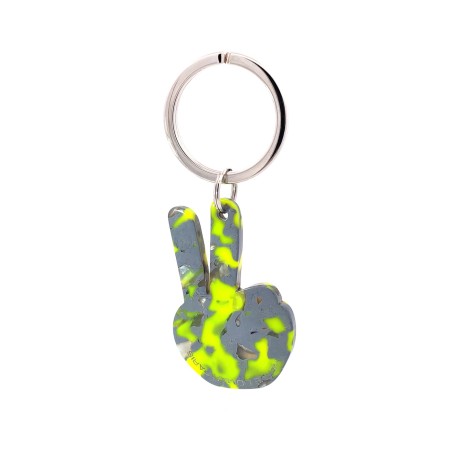 PAIX- Keyring in acetate handcrafted by Hervé Domar workshop