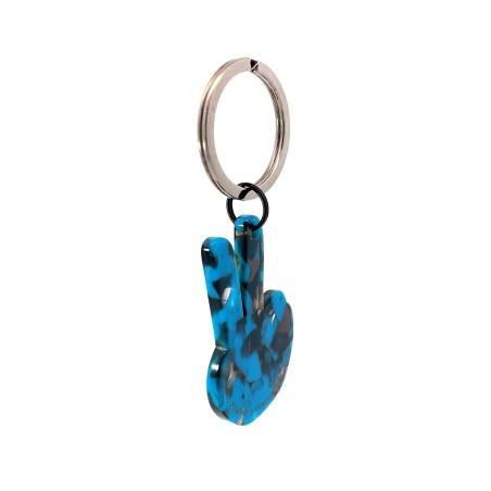 PAIX- Keyring in acetate handcrafted by Hervé Domar workshop