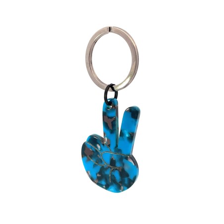 PAIX- Keyring in acetate handcrafted by Hervé Domar workshop