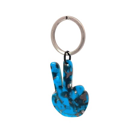 PAIX- Keyring in acetate handcrafted by Hervé Domar workshop