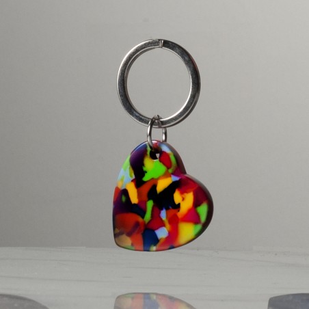AMOUR - Keyring in acetate handcrafted by Hervé Domar workshop