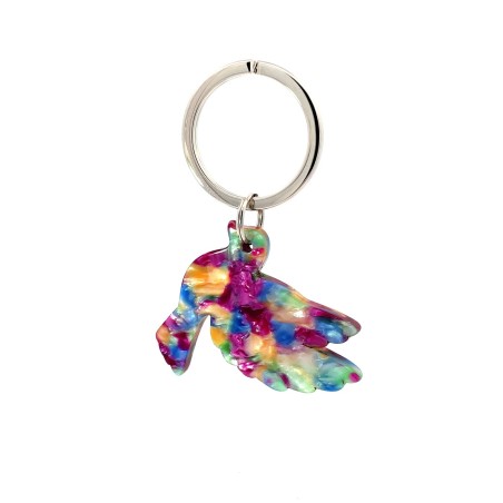 LIBERTÉ- Keyring in acetate handcrafted by Hervé Domar workshop