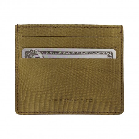 MARCELLO LIZARD - Lizard leather credit card holder, handmade in Italy