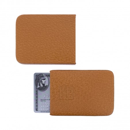 CARD HOLDER PIGSKIN - Pigskin leather credit card holder, handmade in France